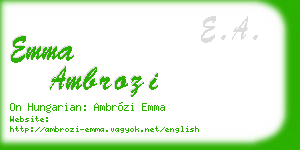 emma ambrozi business card